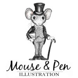 Mouse & Pen Illustration Logo