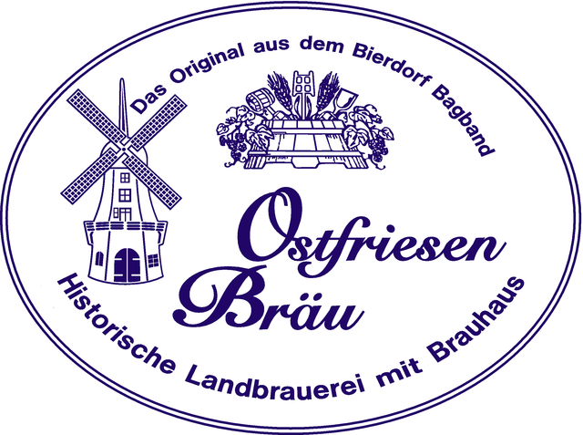 Brauerei Ostfriesen Bräu historische Landbrauerei mit Brauhaus Logo
